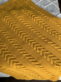 Ręcznie robiony Koc, gruby pled, narzuta, żółty 120x160 cm