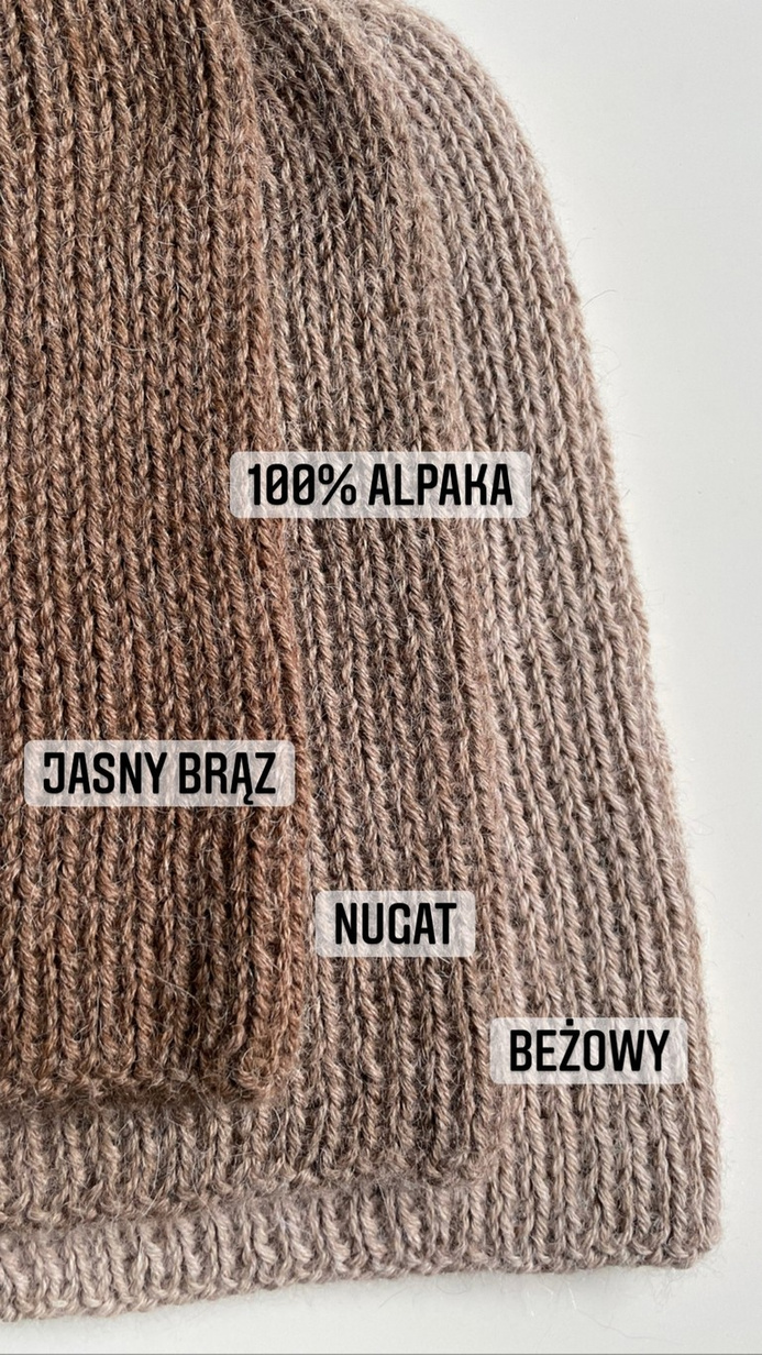 KIARA – czapka z 100% alpaki 607 brąz
