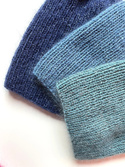 Handmade women's hat AUREA 100% baby merino plus mohair and silk 13/28 Navy Blue