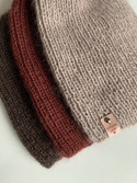 Handmade women's hat AUREA 100% baby merino plus mohair and silk 51/36 Burgundy