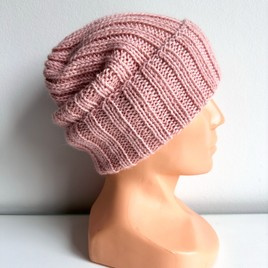 LAURIN Beanie 100% Alpaca 9033 Lody Truskawkowe