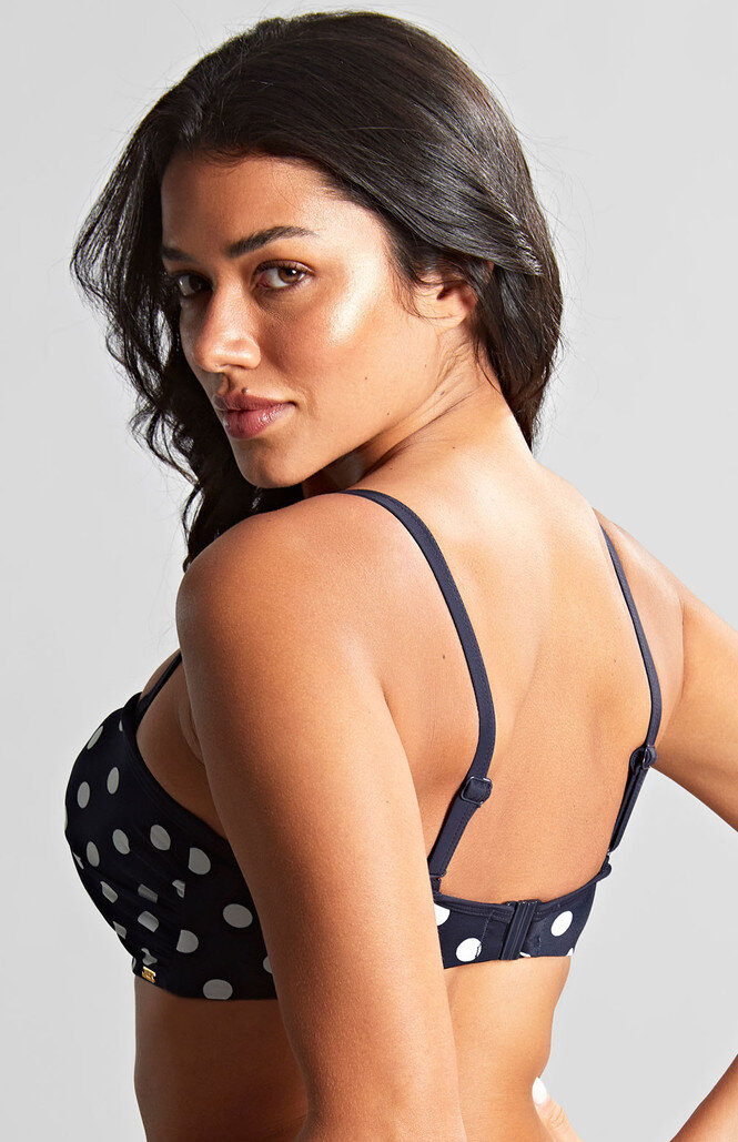 Biustonosz kąpielowy Panache Swim ANYA RIVA SPOT SW1453 Bandeau Bikini Top Navy/Vanilla