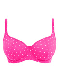 KOMPLET - Strój kąpielowy Freya JEWEL COVE AS7231RAY Uw Sweetheart Bikini Top Raspberry + majtki klasyczne AS7234RAY (30DD + S)