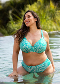 Biustonosz kąpielowy Elomi FIJI FALLS ES802602MAR Uw Plunge Bikini Top Marine