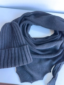 Chusta gładka, symetryczna, 100% Kaszmir MAREN 516 Nero
