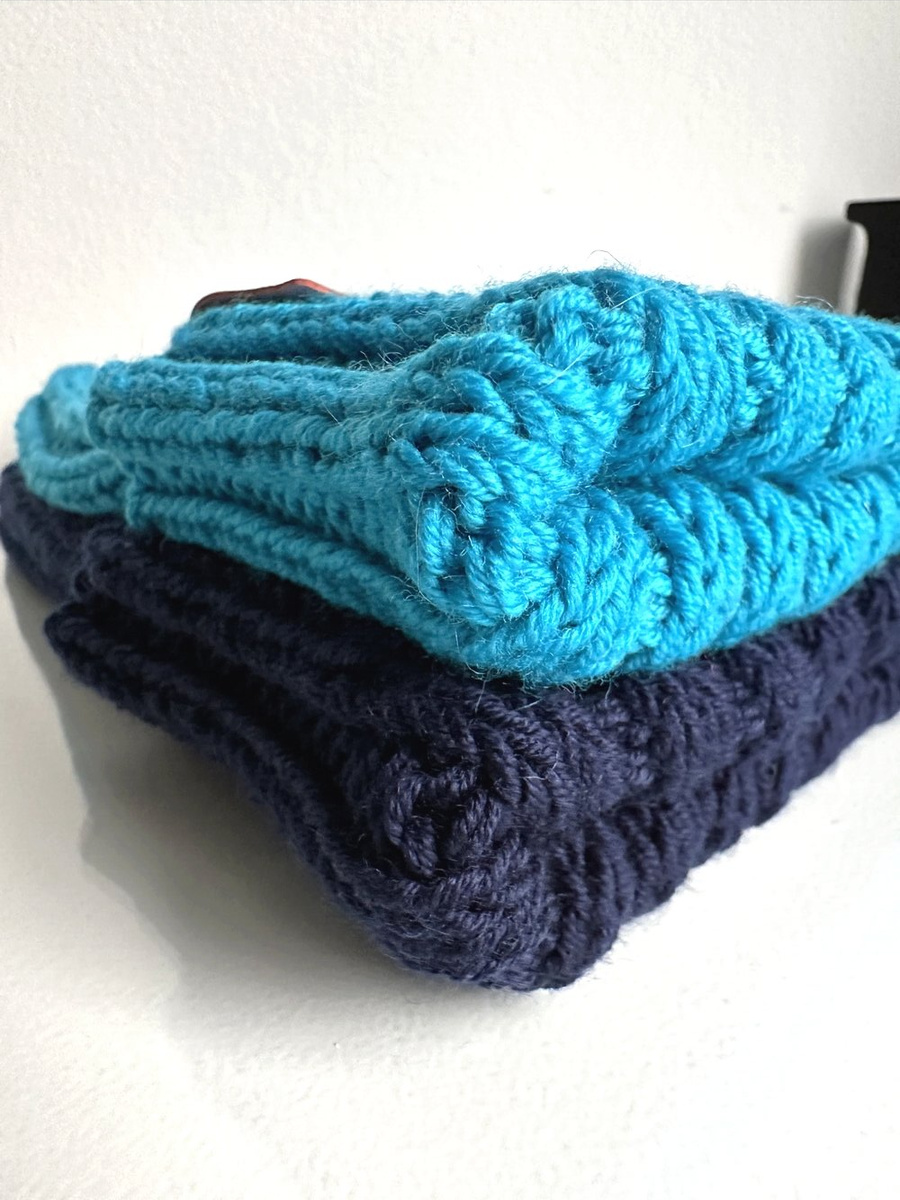 Wywijana czapka merino HELLI 100% Baby Merino 32 Turkusowy