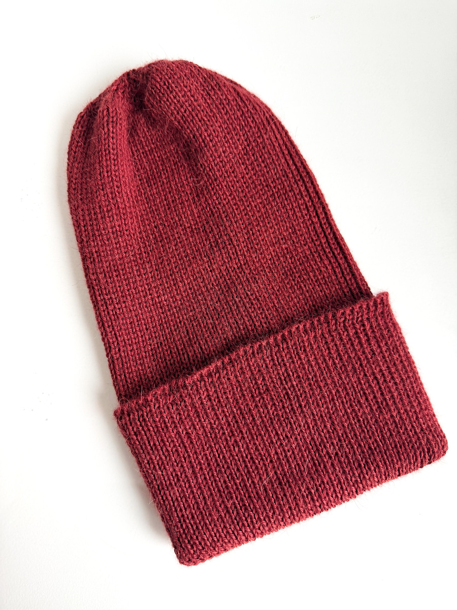 Czapka wywijana HELEN 100% Alpaka 9040 ostrokrzew