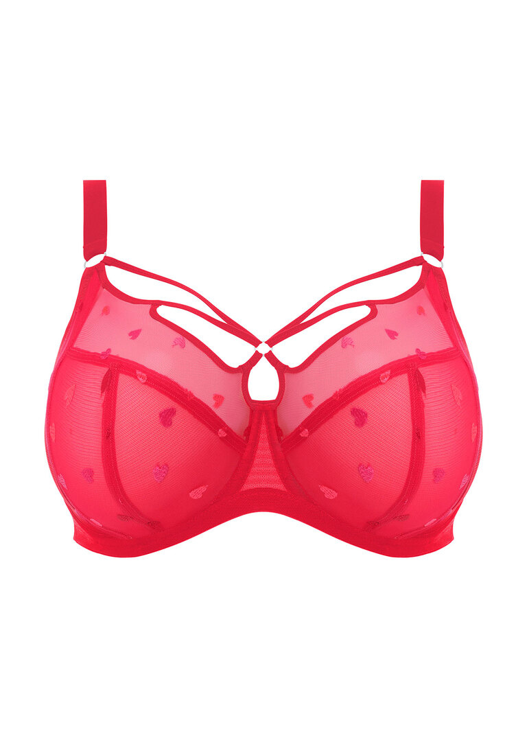 Biustonosz z paskami Elomi SACHI EL4353REI Uw Plunge Bra Red Confetti