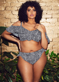 KOMPLET - Strój kąpielowy dwuczęściowy Elomi PEBBLE COVE Black - wybierz fason i rozmiar (34H, 36E, 36GG, 36H, 36J, 38E, 38F)