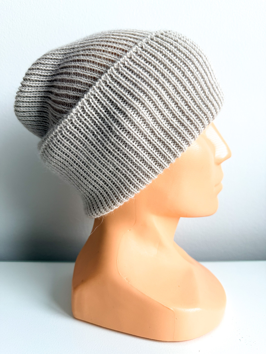 Czapka wywijana HELEN 100% Alpaka 9044 ciemne winogrona