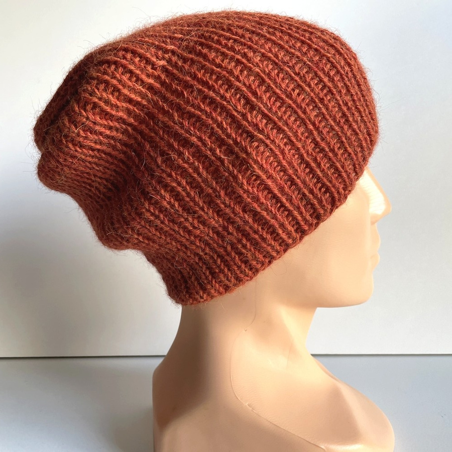 KIARA Handmade Beanie 100% Alpaca 2925 rdza