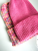 Czapka wywijana NANU 100% Merino 30 Płatek Róży