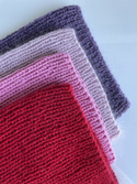 Handgemachte Damenmütze AUREA 100% Baby Merino plus Mohair und Seide 16/14 Rot