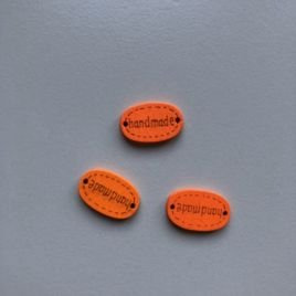 Guzik drewniany Handmade 1,8 cm pomarańczowy