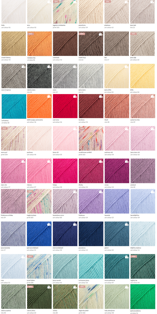 Wełniany KOMIN VARELLA 100% Baby Merino - WYBIERZ KOLOR