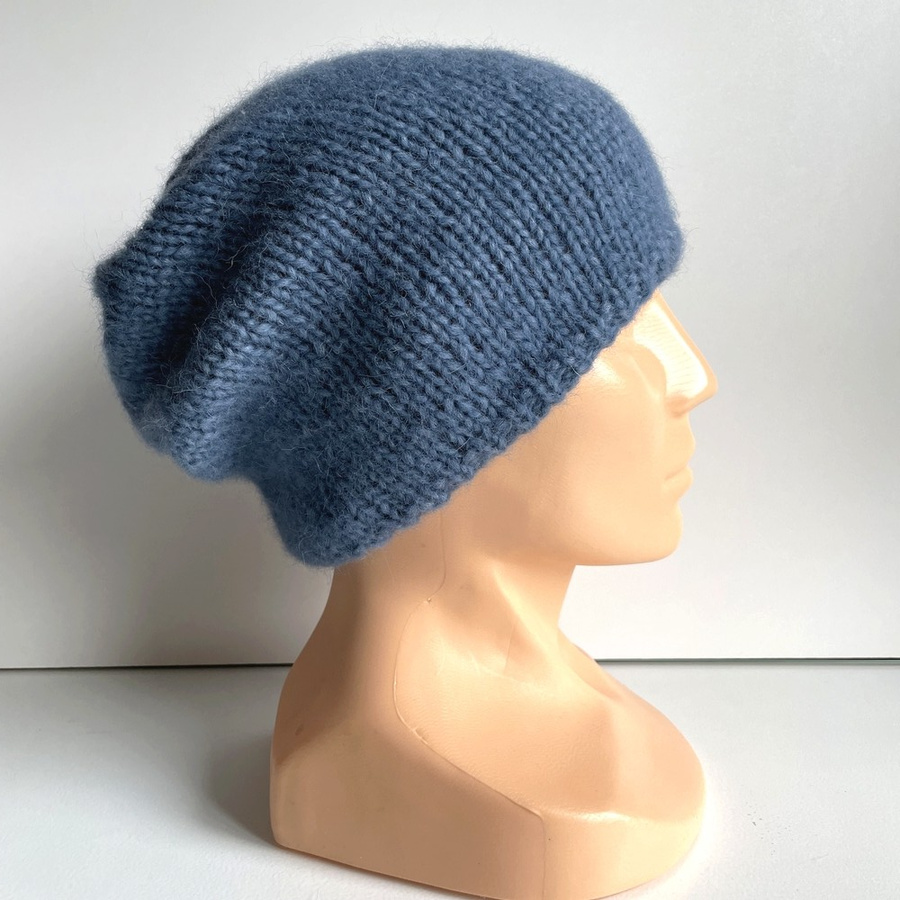 Ręcznie robiona czapka CHMURKA Alpaka 017 Jeans