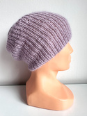 Handmade women's hat AUREA 100% Baby Merino plus mohair and silk 60/55 Lavender Frost