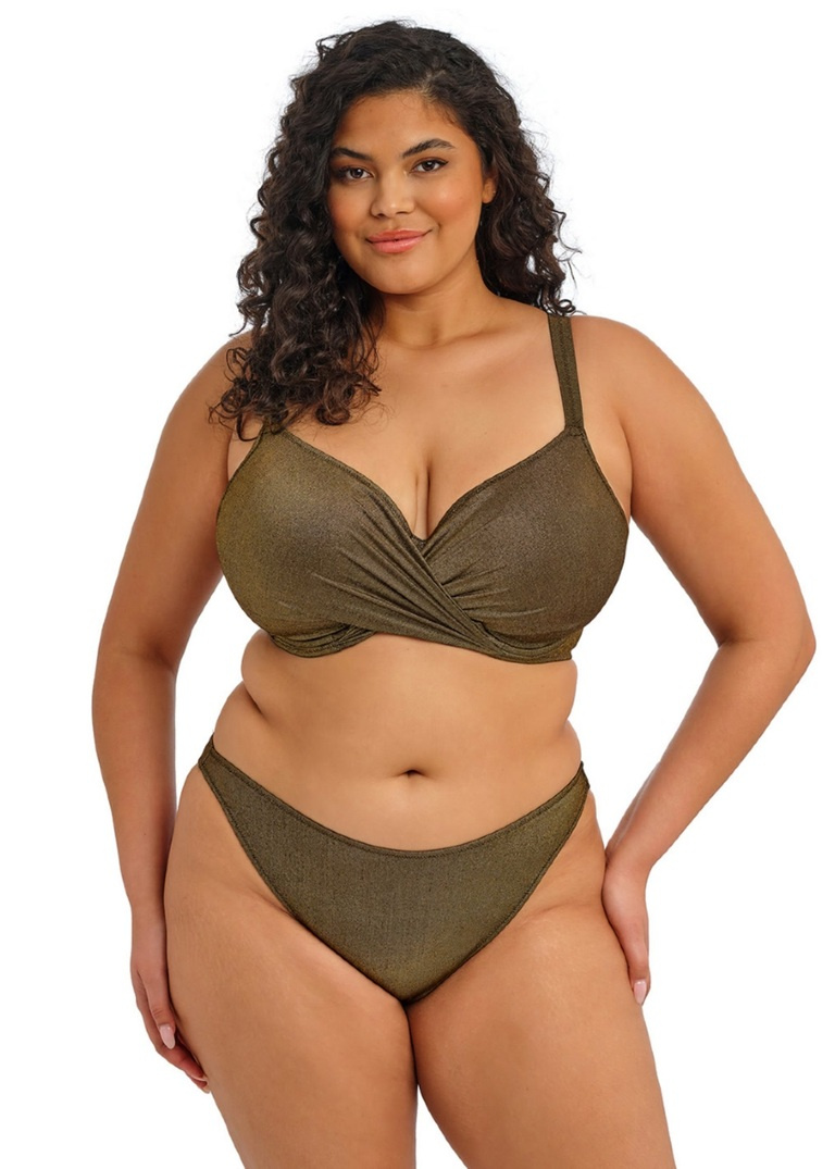 Biustonosz kąpielowy Elomi Swim SUNSET SHIMMER ES803227GOR Uw Plunge Bikini Top Gold Rush