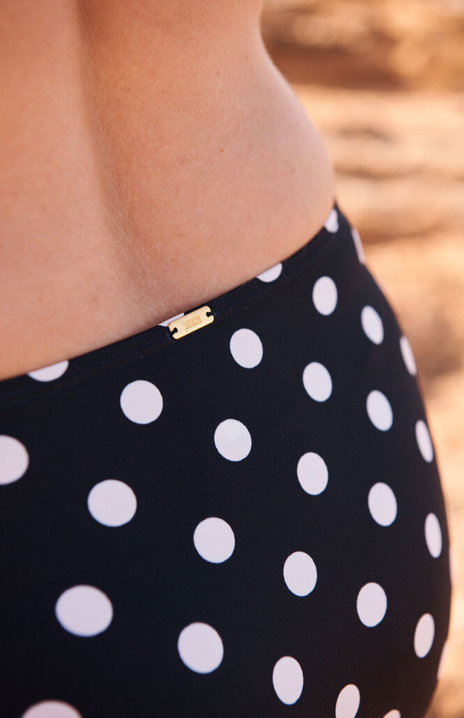 Figi kąpielowe Panache Swim ANYA RIVA SPOT SW1456 Gather Pant Navy/Vanilla