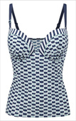 Tankini Cleo LUCILLE CW0061 Moulded Plunge Nautical Print
