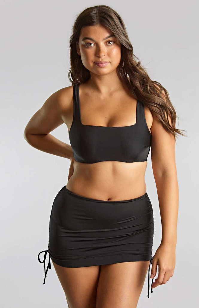 Figi kąpielowe ze spódniczką Panache Swim SIGNATURE SW1308A Skirted Bikini Bottoms Black 