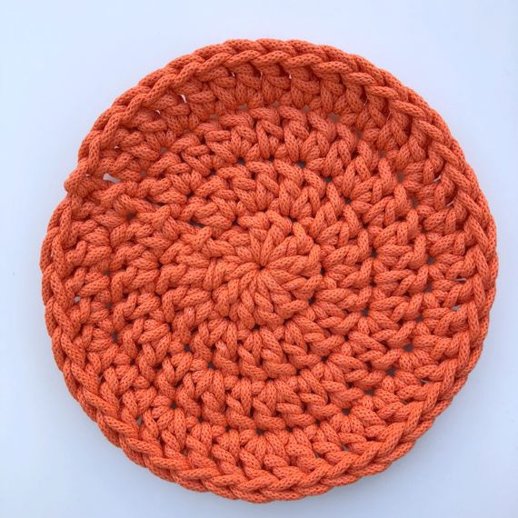 Sweterek, ocieplacz na świecę niebieskiPodkładka pod kubek ze sznurka bawełnianego 22 cm pomarańczowy