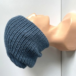 KIARA Beanie 100% Alpaca 6309 średni niebieski petrol