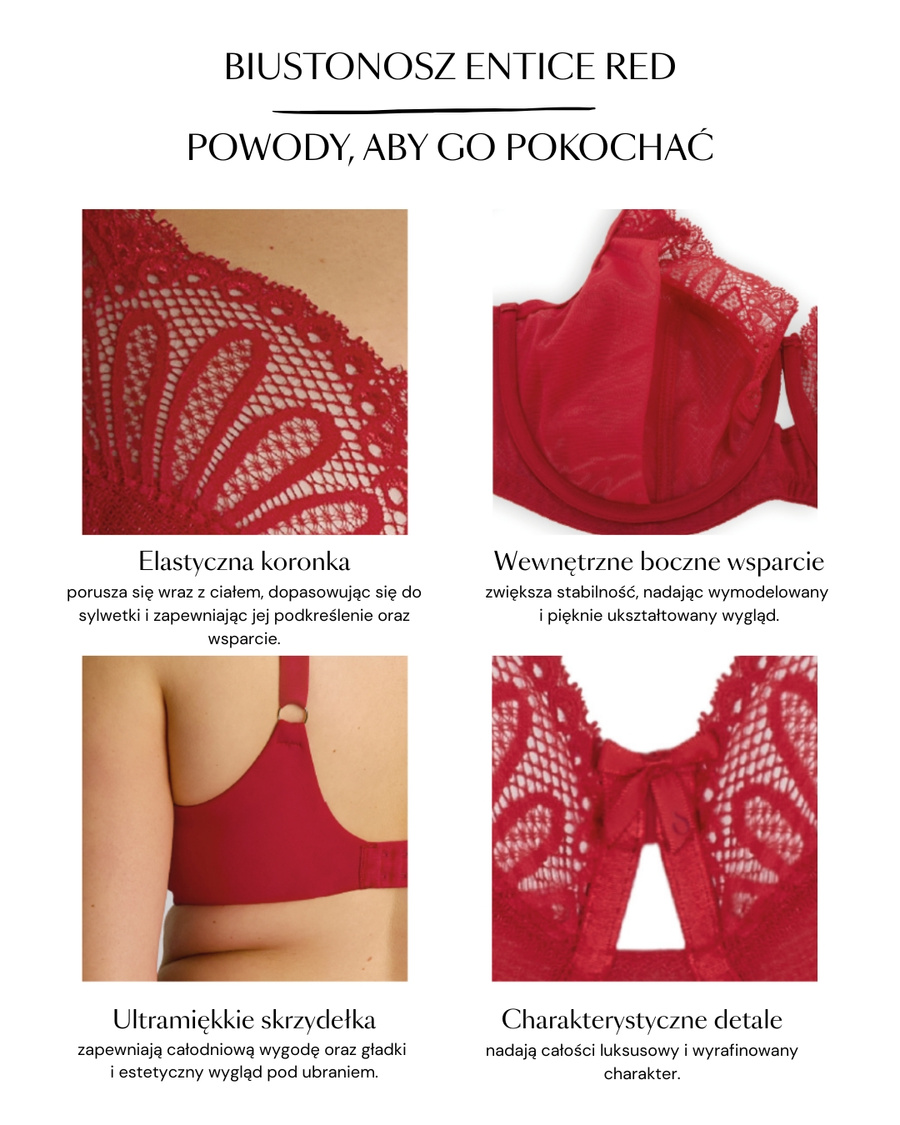Biustonosz Sculptresse by Panache ENTICE 11395 Full Cup Bra Red
