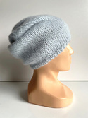 Ciepła czapka ręcznie robiona CHMURKA Alpaka 18 Poranna Mgła