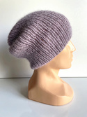 Handmade Czapka damska AUREA 100% Baby Merino plus moher i jedwab 39/09 Fioletowa Orchidea