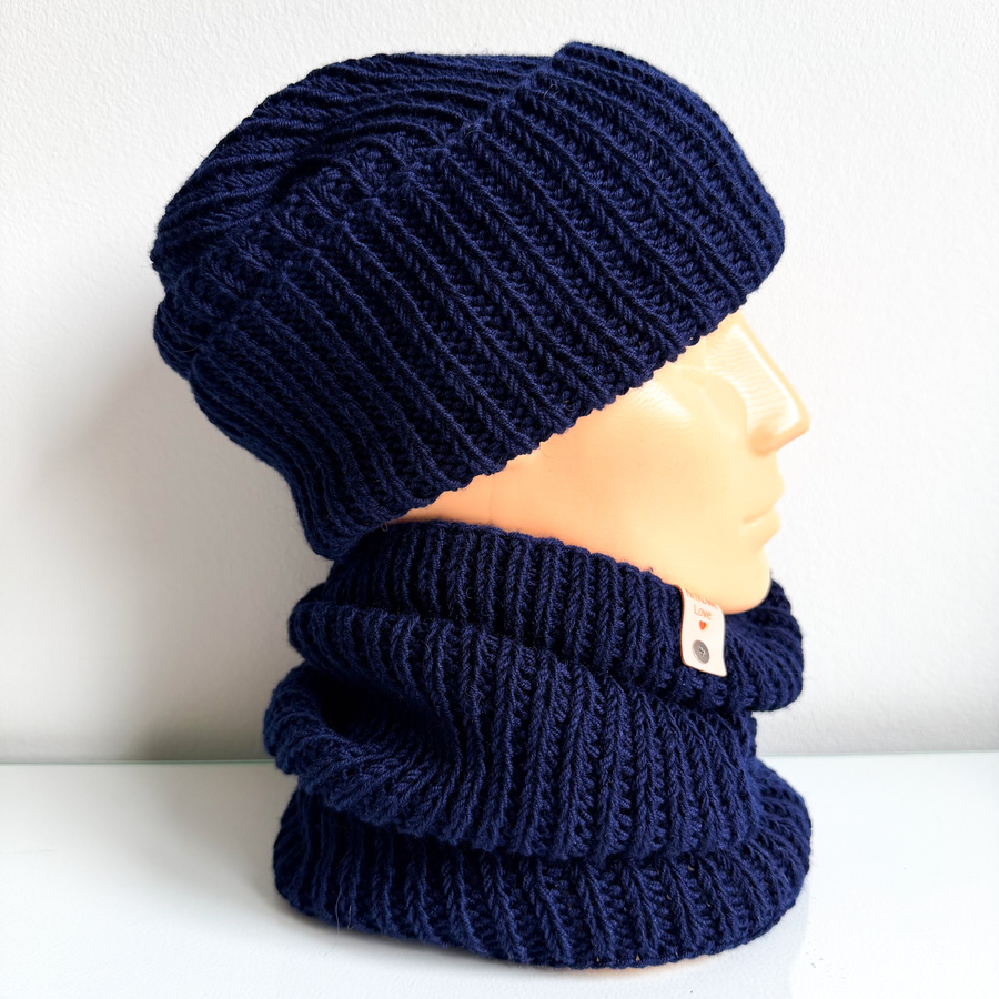 Ręcznie robiony KOMIN HELLI 100% Baby Merino - WYBIERZ KOLOR