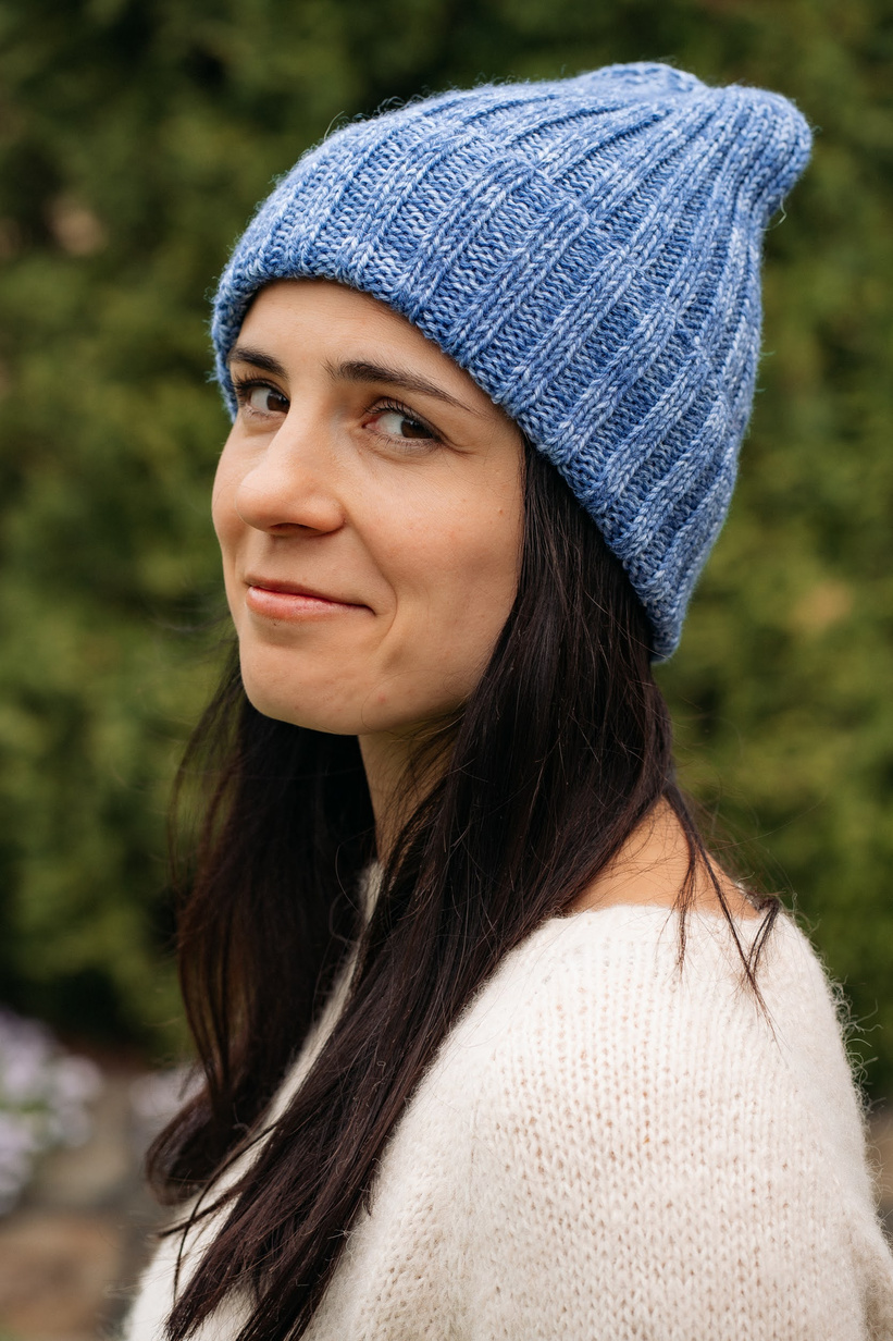 NELLI Handmade Turn-Up Merino Wool Beanie 40 Wspomnienie Lata