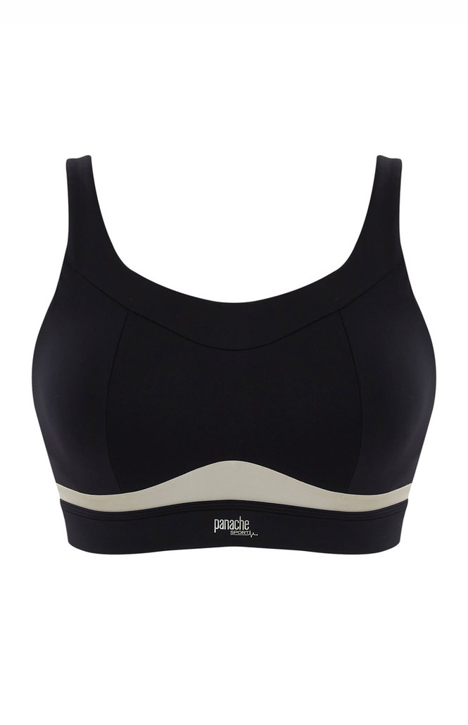 Bezfiszbinowy biustonosz sportowy Panache Sport FREEDOM 7344 Non Wired Sports Bra Black/Chalk