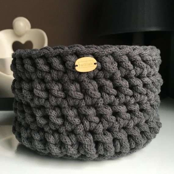 Koszyk ze sznurka bawełnianego bordowy 16x10 cm