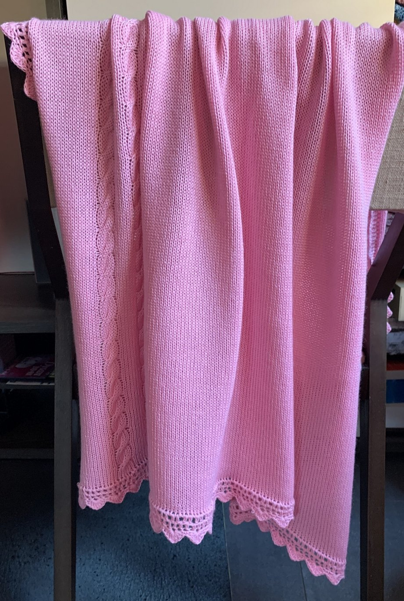 Wykonany ręcznie kocyk dziecięcy 80x80 cm