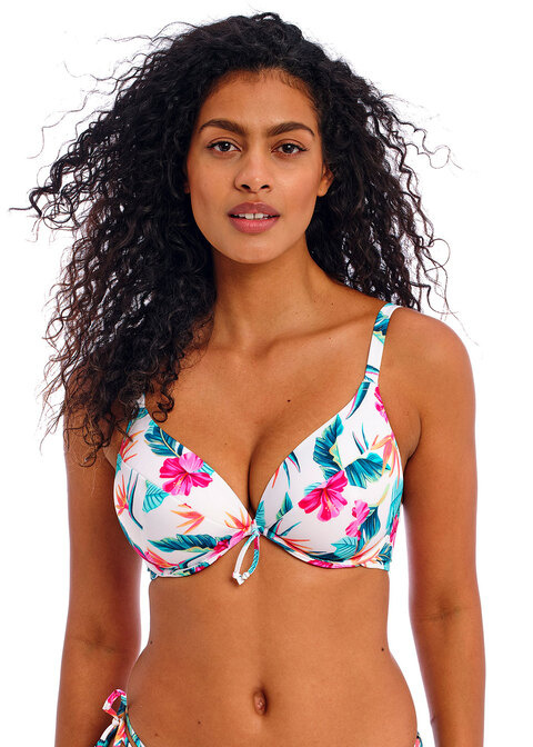 KOMPLET - Strój dwuczęściowy Freya PALM PARADISE White - wybierz fason i rozmiar (32FF, 32G, 36DD, 36G, 38GG)
