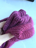 Wywijana czapka merino HELLI 100% Baby Merino 34 Wrzos