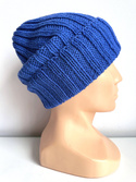 HELLI Handmade Merino Wool Beanie 33 Bright Blue