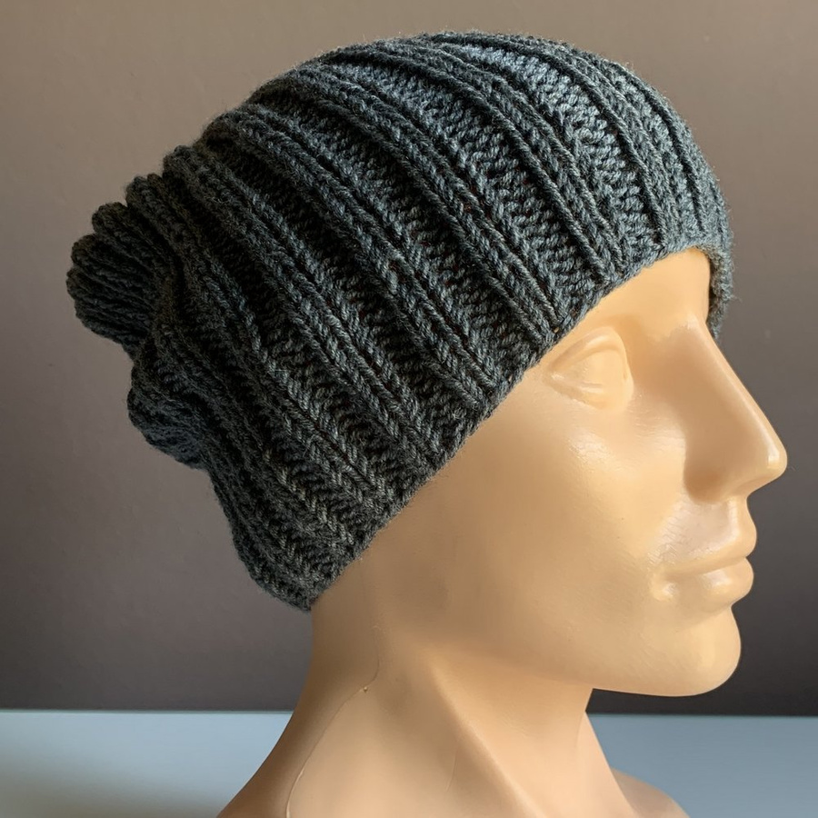 Czapka zimowa męska/damska HELLI 100% Baby Merino 20 Ciemny Szary