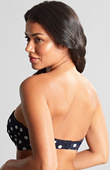 Biustonosz kąpielowy Panache Swim ANYA RIVA SPOT SW1453 Bandeau Bikini Top Navy/Vanilla