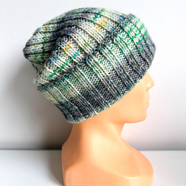 NELLI – ręcznie robiona czapka merino beanie 20 zorza polarna