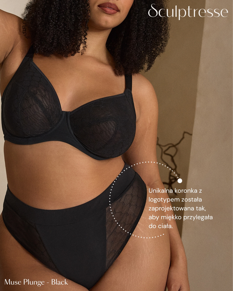 Biustonosz Sculptresse by Panache MUSE 11446 Plunge Bra Black