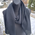 Ciepły i przytulny szal Nitkowe Love 30x180 cm 100% Baby Merino 21 czarny