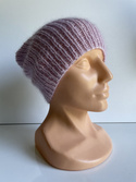 Handmade women's hat AUREA 100% baby merino plus mohair and silk 54/09 Powder Pink