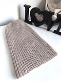 Handgemachte Damenmütze AUREA 100% Baby Merino plus Mohair und Seide 23/20 Hellbeige