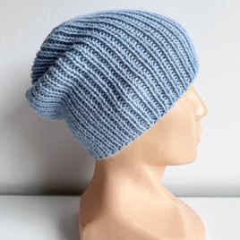 KIARA Beanie 100% Alpaca 6205 Blue