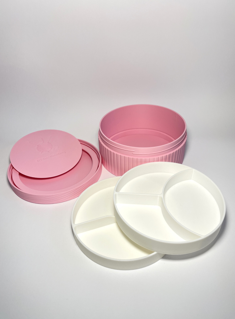 Okrągłe pudełko organizer na drobiazgi Granatowy Duży