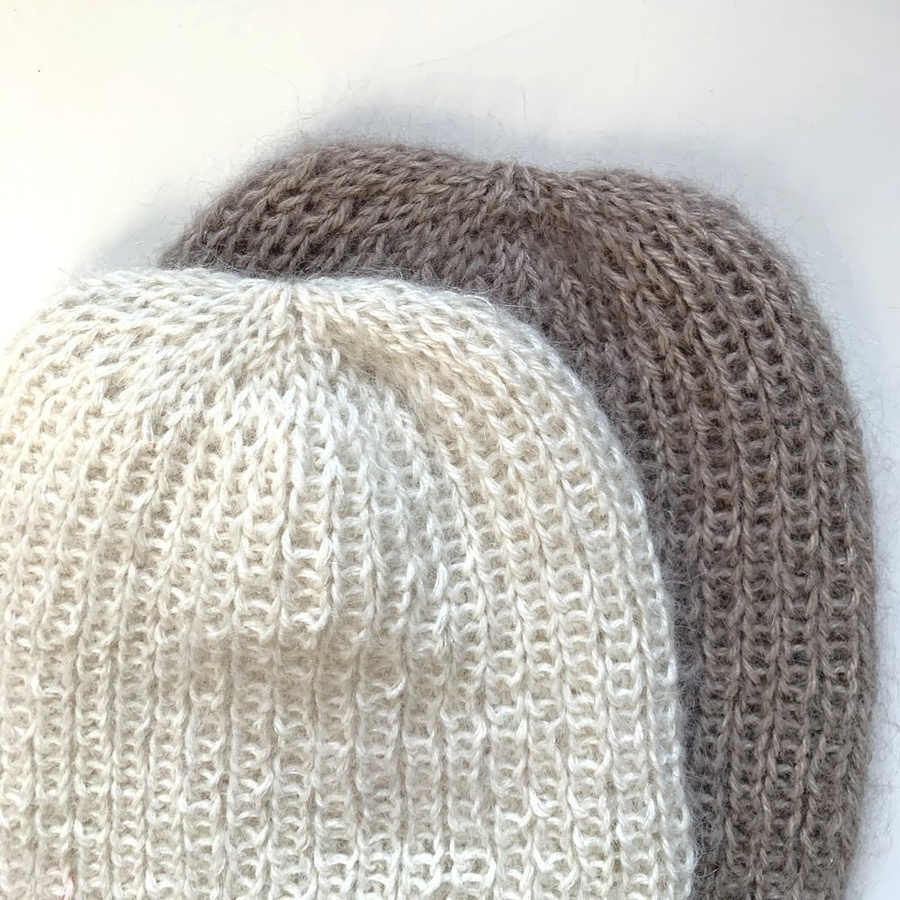 Ręcznie robiona Czapka MARI 100% Alpaka plus nitka moher z jedwabiem 2020/20 beż 