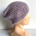 Handmade women's hat AUREA 100% Baby Merino plus mohair and silk 39/09 Purple Orchid