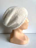 Ręcznie robiona czapka CHMURKA Alpaka 01 Ecru